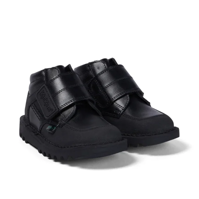 Bebek Erkek Kick Mid Scuff Deri Siyah