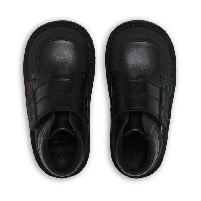 Bebek Erkek Kick Mid Scuff Deri Siyah