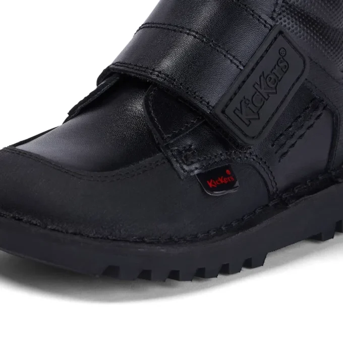 Bebek Erkek Kick Mid Scuff Deri Siyah