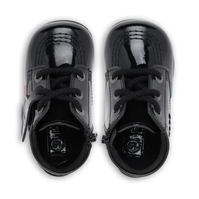 Bebek Kick Hi B Zip Siyah Suni Deri