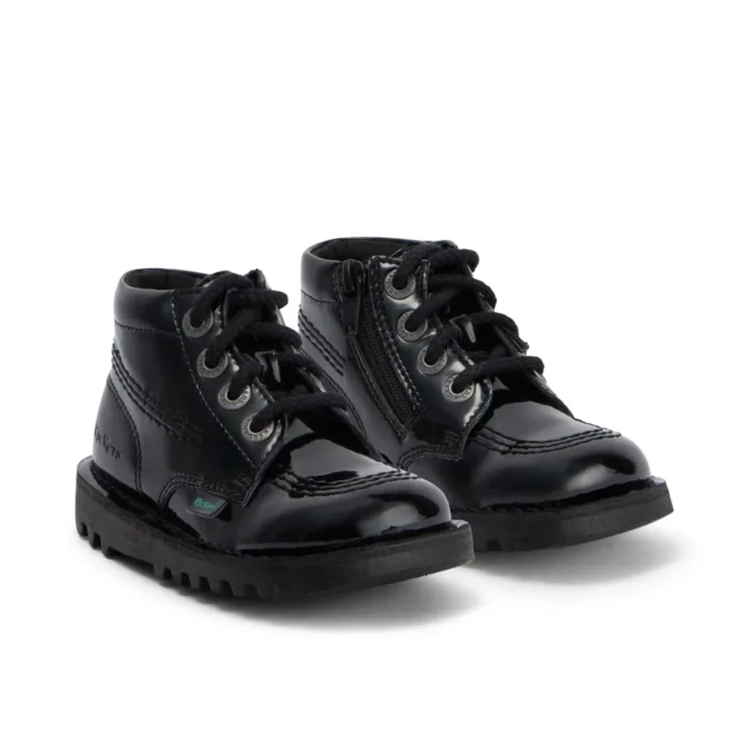 Bebek Kız Kick Hi Zip Deri Alternatif Suni Deri Siyah