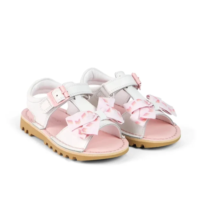Bebek Kız Kick Sandal Deri Beyaz