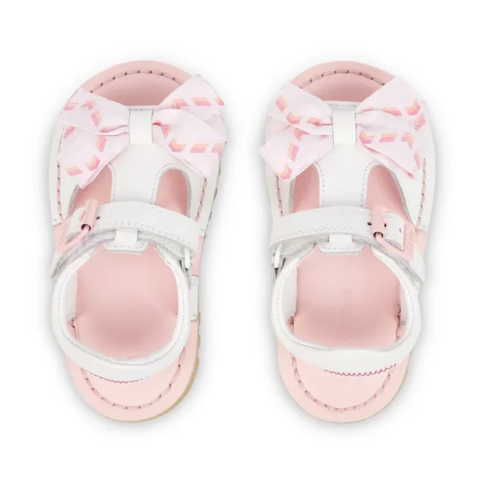 Bebek Kız Kick Sandal Deri Beyaz