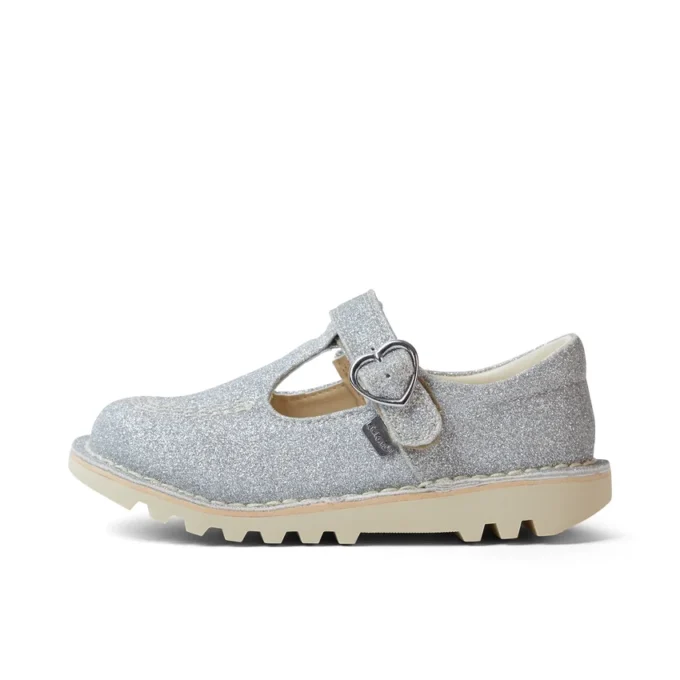 Bebek Kız Kick T-Bar Glitter Cosmic Tekstil Gümüş