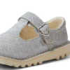 Bebek Kız Kick T-Bar Glitter Cosmic Tekstil Gümüş