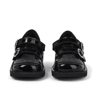 Bebek Kız Kick T-Bar Meadow Siyah Suni Deri