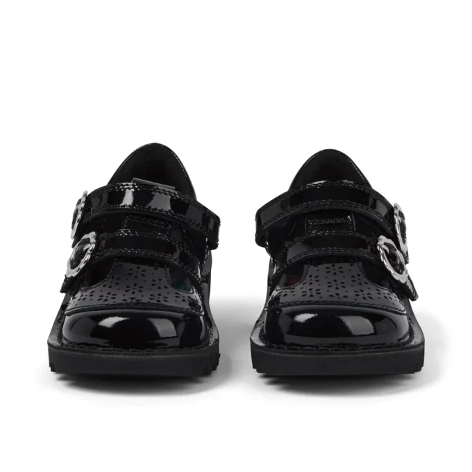 Bebek Kız Kick T-Bar Meadow Siyah Suni Deri
