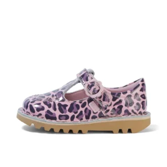 Bebek Kız Kick T Leopar Suni Deri Pembe