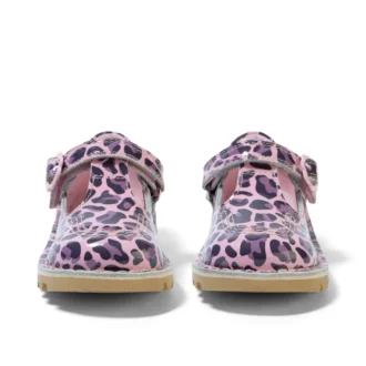 Bebek Kız Kick T Leopar Suni Deri Pembe