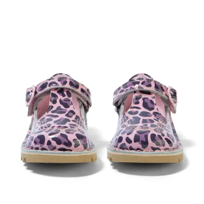 Bebek Kız Kick T Leopar Suni Deri Pembe