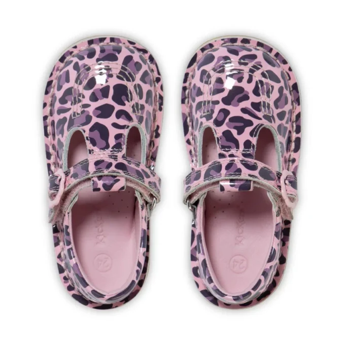 Bebek Kız Kick T Leopar Suni Deri Pembe