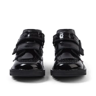 Bebek Kızlar Kick Hi Vel Brogue Siyah Suni Deri