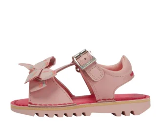 Bebek Kızlar Kick Sandal Deri Pembe
