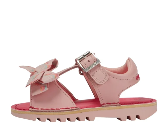 Bebek Kızlar Kick Sandal Deri Pembe