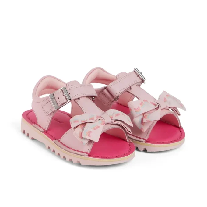 Bebek Kızlar Kick Sandal Deri Pembe