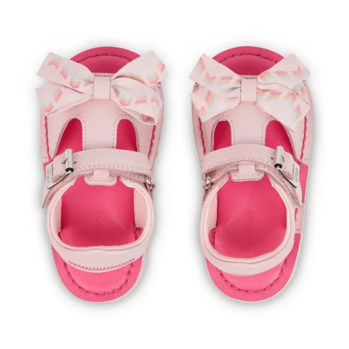 Bebek Kızlar Kick Sandal Deri Pembe