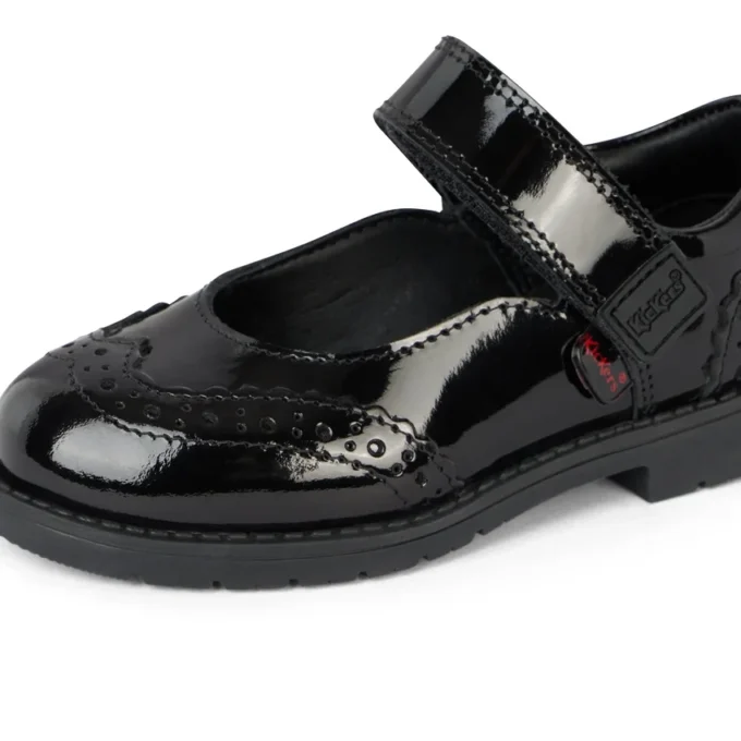 Bebek Kızlar Lachly Mj Brogue Siyah Suni Deri