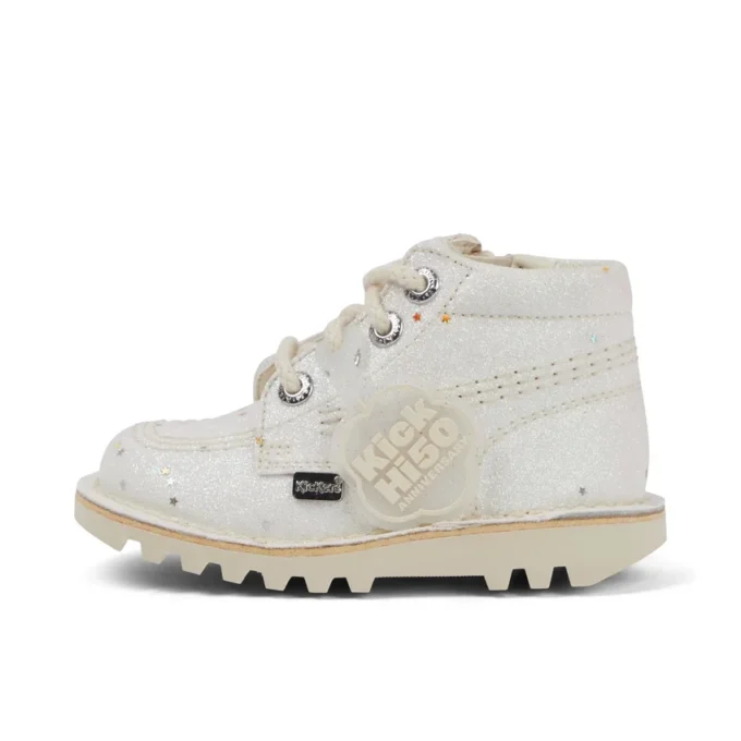 Bebek Unisex Kick Hi Glitter Botlar Beyaz