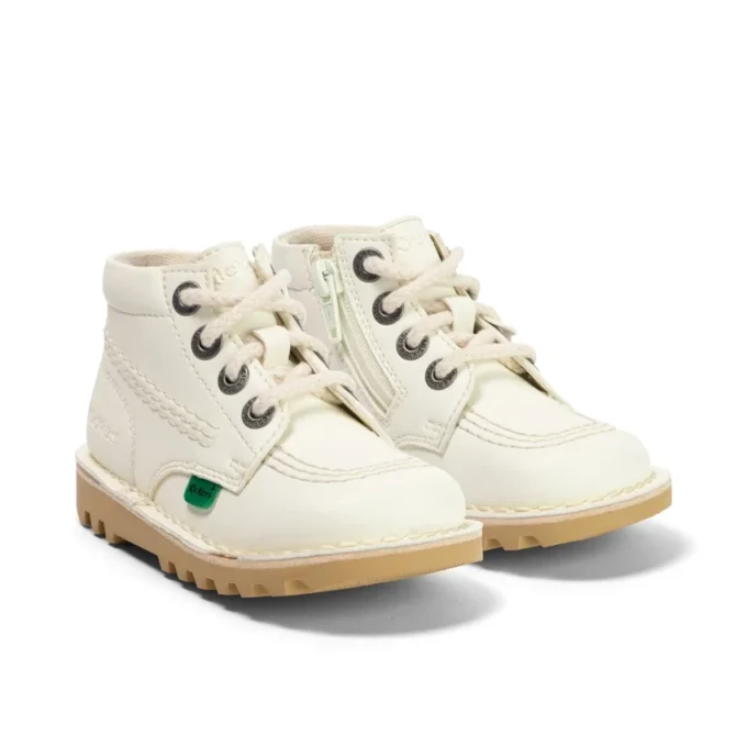 Bebek Unisex Kick Hi Zip Deri Alternatif Beyaz