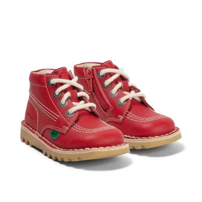 Bebek Unisex Kick Hi Zip Deri Alternatif Kırmızı