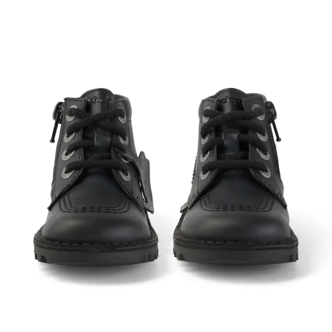 Bebek Unisex Kick Hi Zip Deri Alternatif Siyah