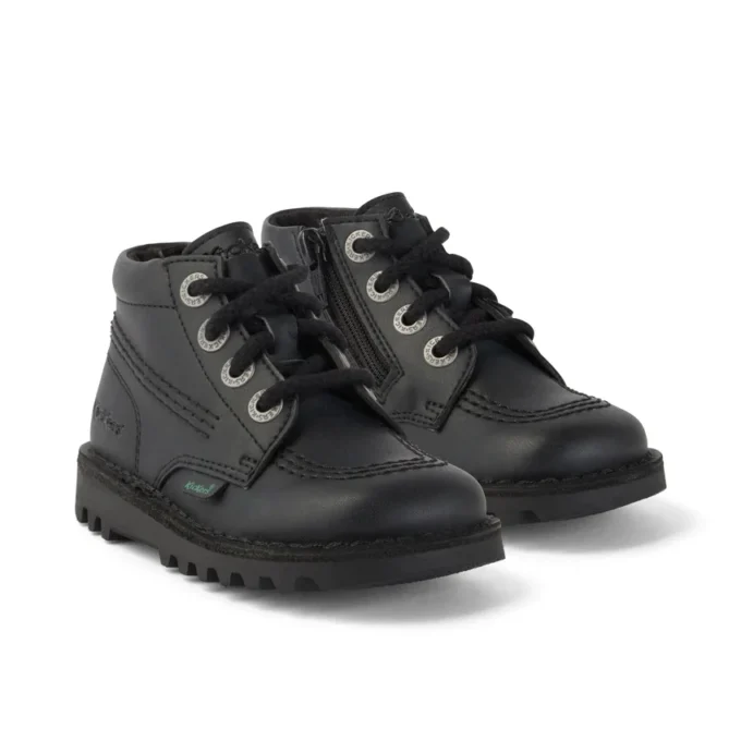 Bebek Unisex Kick Hi Zip Deri Alternatif Siyah