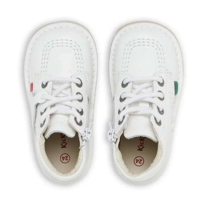 Bebek Unisex Kick Hi Zip Deri Beyaz