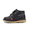 Bebek Unisex Kick Hi Zip Deri Siyah/Beyaz