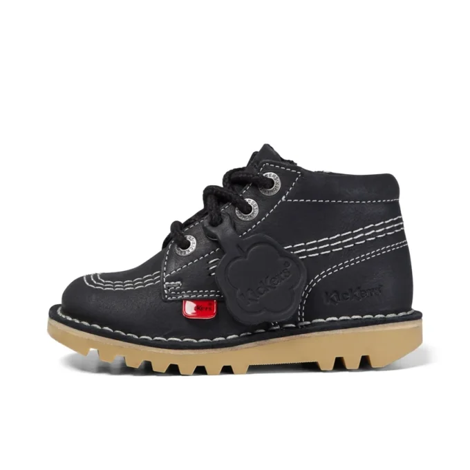 Bebek Unisex Kick Hi Zip Deri Siyah/Beyaz