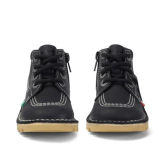 Bebek Unisex Kick Hi Zip Deri Siyah/Beyaz