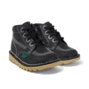 Bebek Unisex Kick Hi Zip Deri Siyah/Beyaz