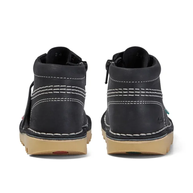 Bebek Unisex Kick Hi Zip Deri Siyah/Beyaz