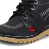 Bebek Unisex Kick Hi Zip Deri Siyah/Beyaz
