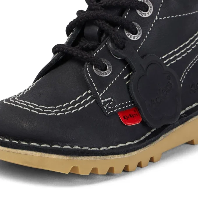 Bebek Unisex Kick Hi Zip Deri Siyah/Beyaz