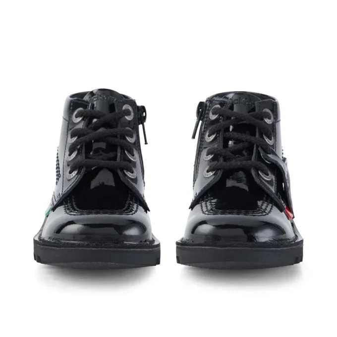 Bebek Unisex Kick Hi Zip Siyah Suni Deri