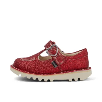 Bebek Unisex Kick T-Bar Glitter Ayakkabılar Kırmızı