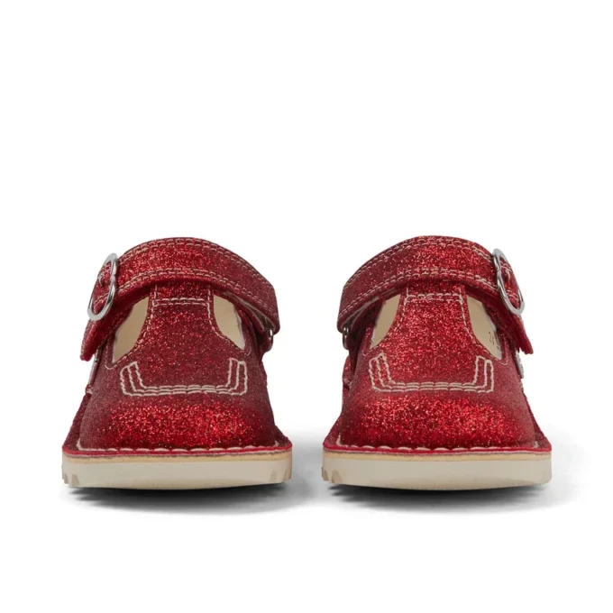 Bebek Unisex Kick T-Bar Glitter Ayakkabılar Kırmızı