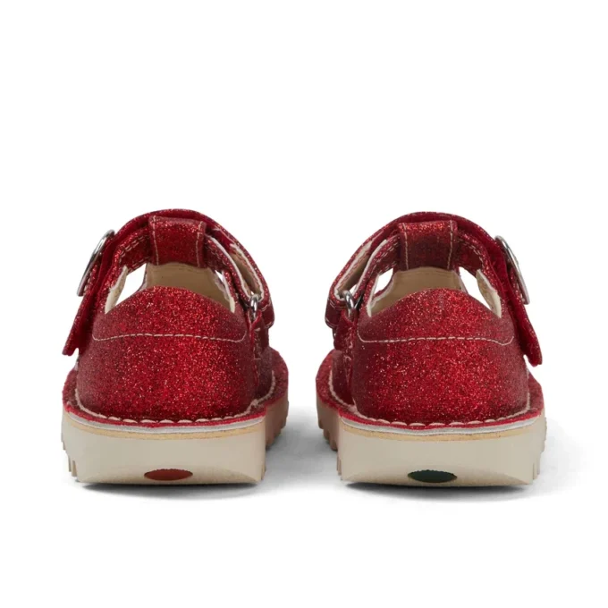 Bebek Unisex Kick T-Bar Glitter Ayakkabılar Kırmızı