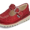 Bebek Unisex Kick T-Bar Glitter Ayakkabılar Kırmızı