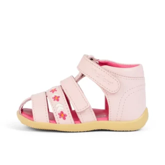 Bebek Wriggle Çiçekli Sandalet Deri Pembe