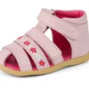 Bebek Wriggle Çiçekli Sandalet Deri Pembe