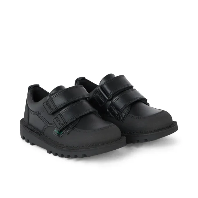 Erkek Bebek Kick Scuff Twin Deri Siyah