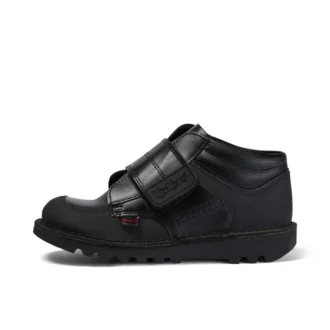 Erkek Çocuk Kick Mid Scuff Deri Siyah