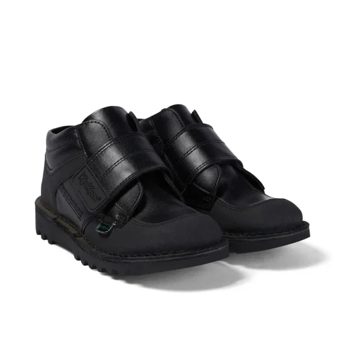 Erkek Çocuk Kick Mid Scuff Deri Siyah