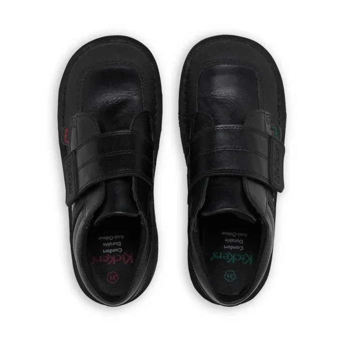 Erkek Çocuk Kick Mid Scuff Deri Siyah