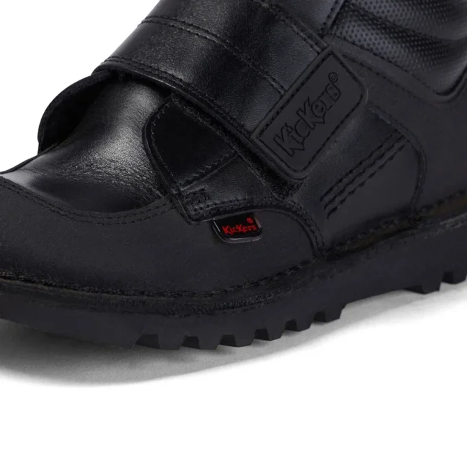Erkek Çocuk Kick Mid Scuff Deri Siyah