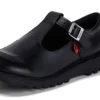 Genç Kadın Kick T-Bar Deri Siyah