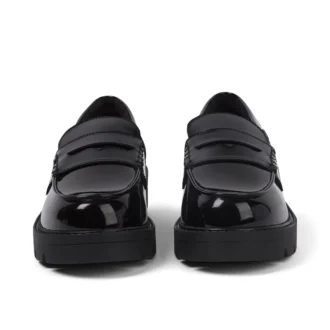 Genç Kadın Kori Loafer Siyah Suni Deri