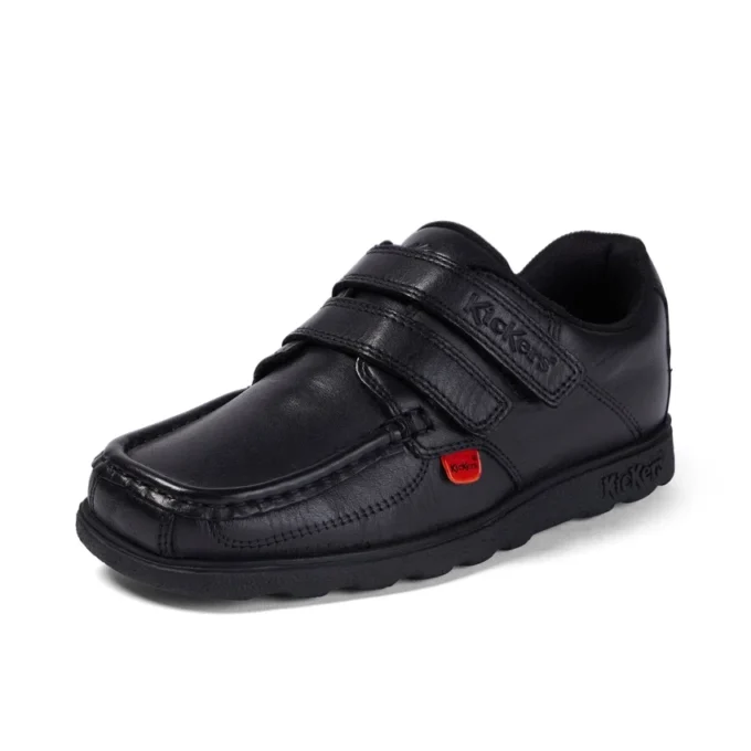 Junior Erkek Fragma İkili Velcro Deri Siyah