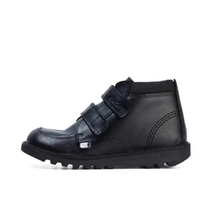 Junior Erkek Kick Hi Scuff Deri Siyah